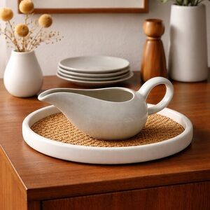 Russel wright by Steubenville mcm gravy bowl light gray